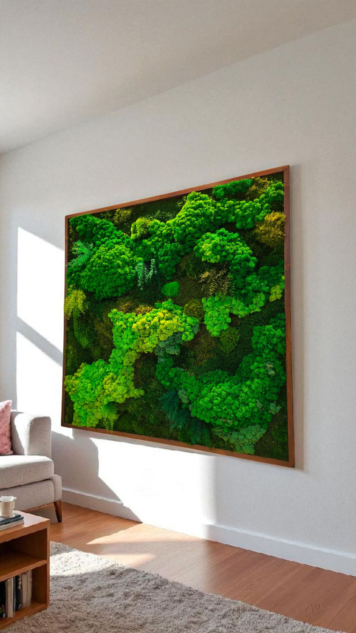 Moss frame, Moss Wall Art, Nature Room Decor, Art Modern wall